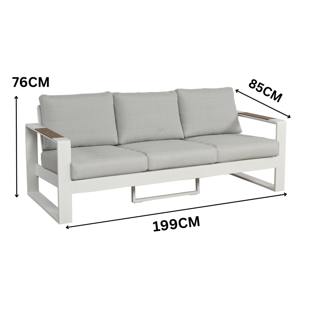 Santorini 5pc Outdoor Aluminium Lounge Chair Bench Coffee Table Set White