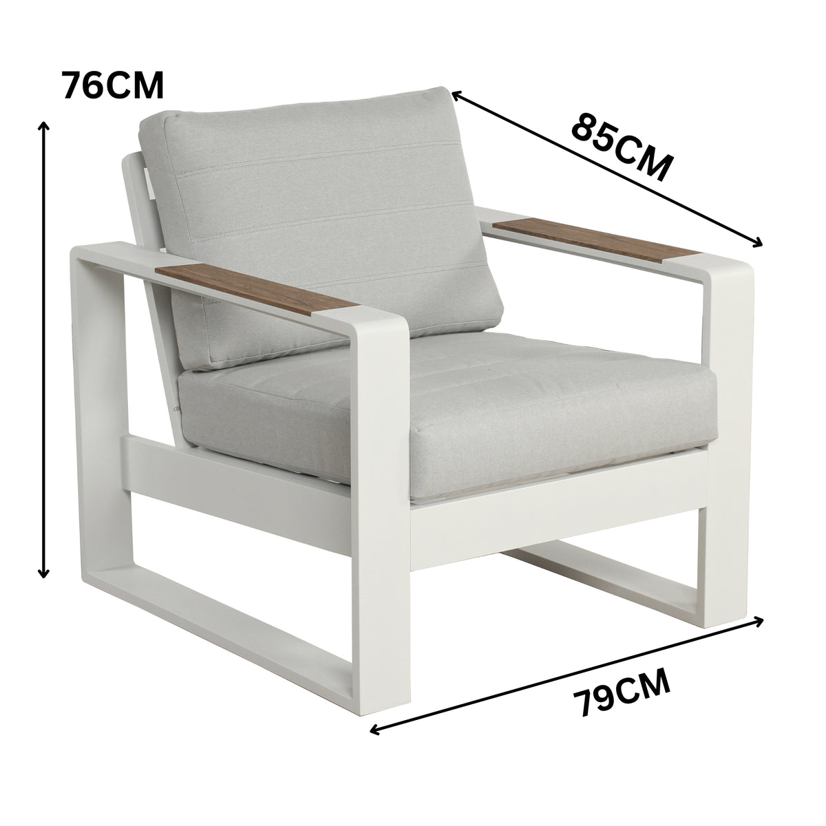 Santorini 5pc Outdoor Aluminium Lounge Chair Bench Coffee Table Set White