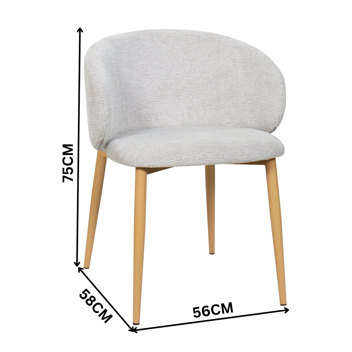 Saturn 2pc Set Dining Chair Oak Grey