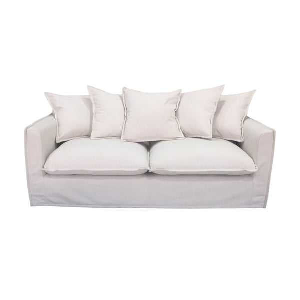 Sava 2 Seater Fabric Sofa 5 Cushion Stone Cream