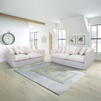 Sava 2 Seater Fabric Sofa 5 Cushion Stone Cream