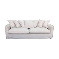 Sava 3 Seater Fabric Sofa 7 Cushion Stone Cream