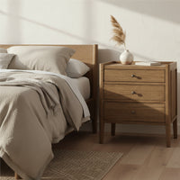 Savannah Bedside Table 3 Drawer Natural 