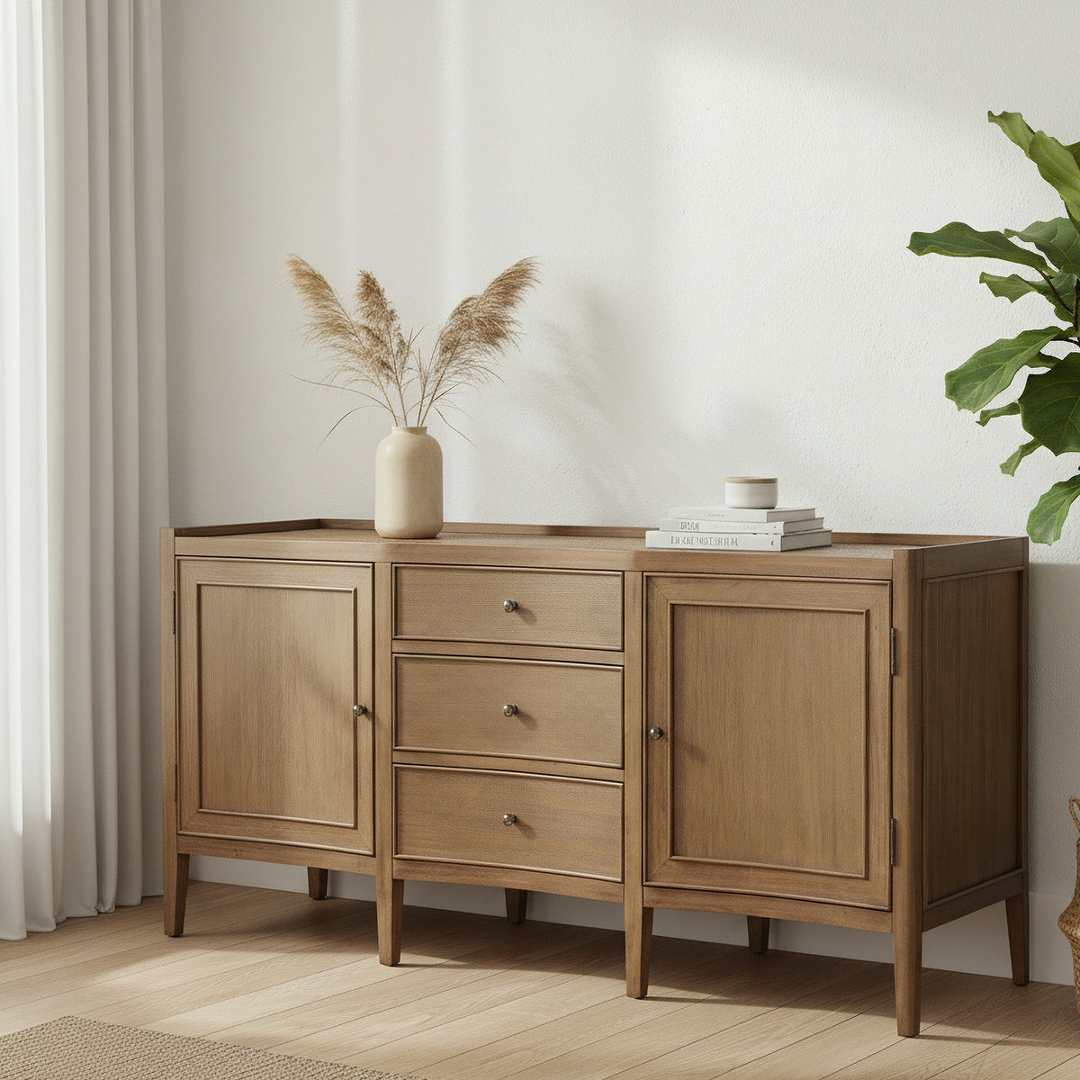 Savannah Buffet Table 2 Door 3 Drawer Natural