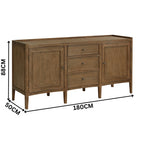 Savannah Buffet Table 2 Door 3 Drawer Natural