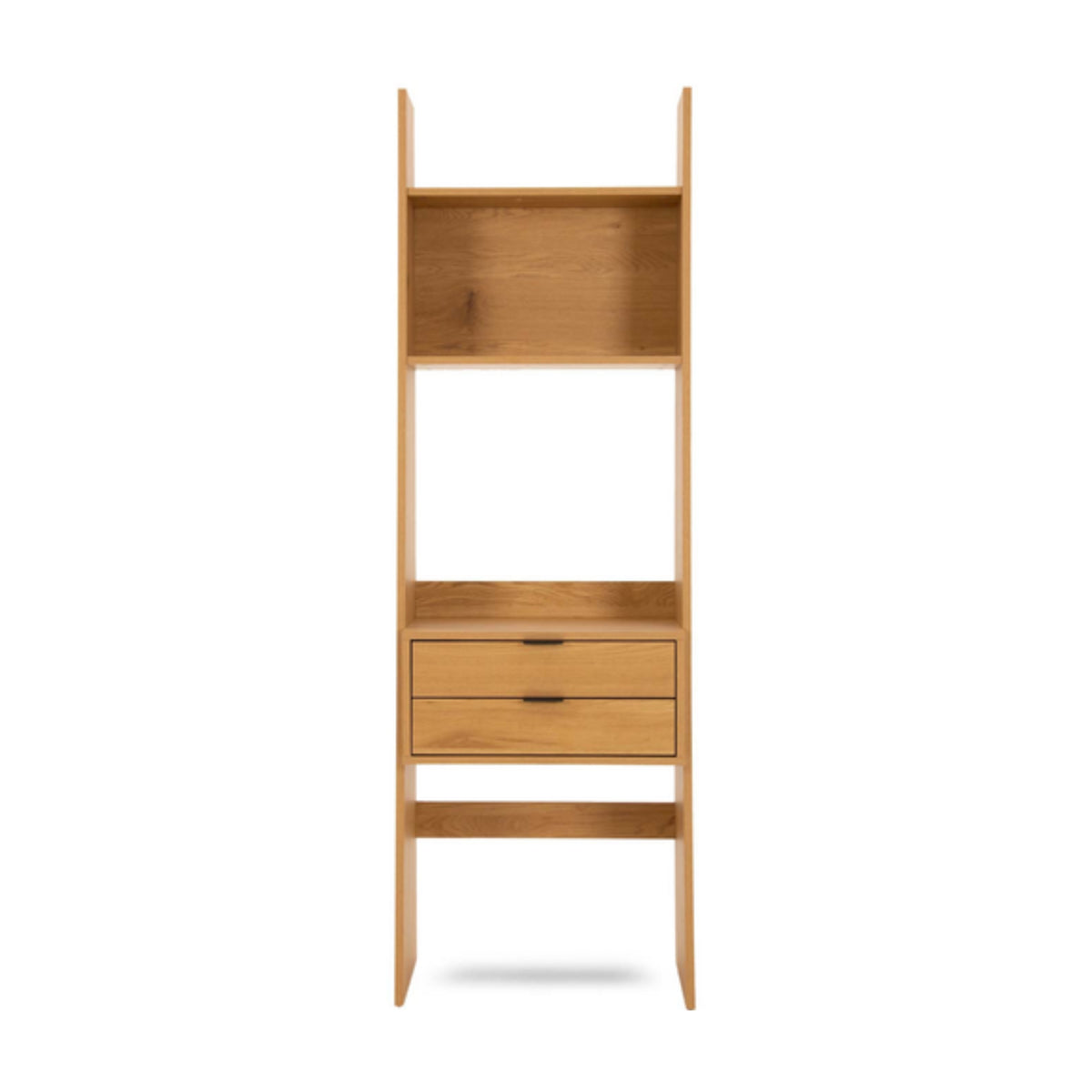 Scala 60cm 2 Drawer Bookshelf Oak, front view on a white background
