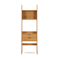 Scala 60cm 2 Drawer Bookshelf Oak, front view on a white background