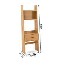 Scala 60cm 2 Drawer Bookshelf Oak — dimensions diagram