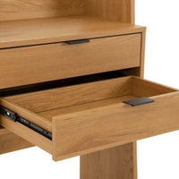 Scala 60cm 2 Drawer Bookshelf Oak, close-up of the open drawer