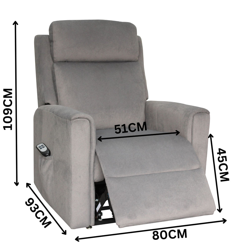 Scott Dual Motor 150kgs Recliner Lift Chair Dark Grey