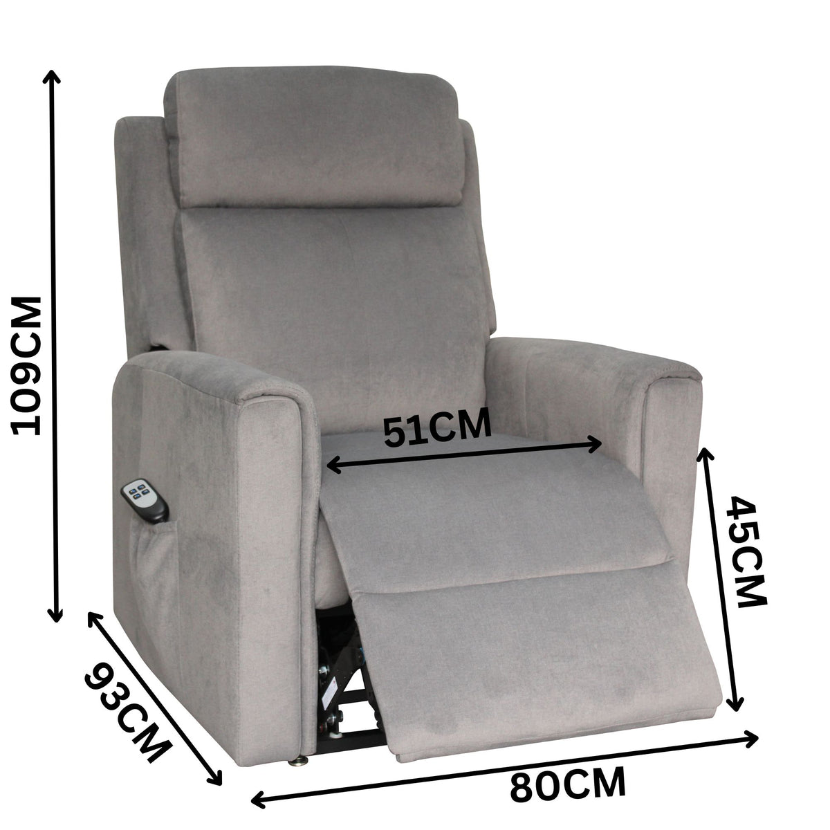 Scott Dual Motor 150kgs Recliner Lift Chair Dark Grey