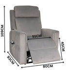 Scott Dual Motor 150kgs Recliner Lift Chair Dark Grey