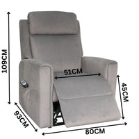 Scott Dual Motor 150kgs Recliner Lift Chair Dark Grey