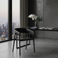Selena 2pc Set Dining Chair Scandinavian Black