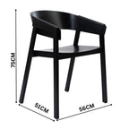 Selena 2pc Set Dining Chair Scandinavian Black