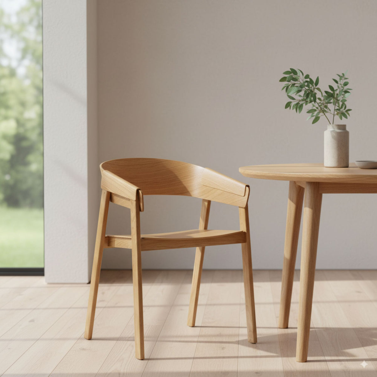 Selena 2pc Set Dining Chair Scandinavian Natural
