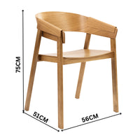 Selena 2pc Set Dining Chair Scandinavian Natural