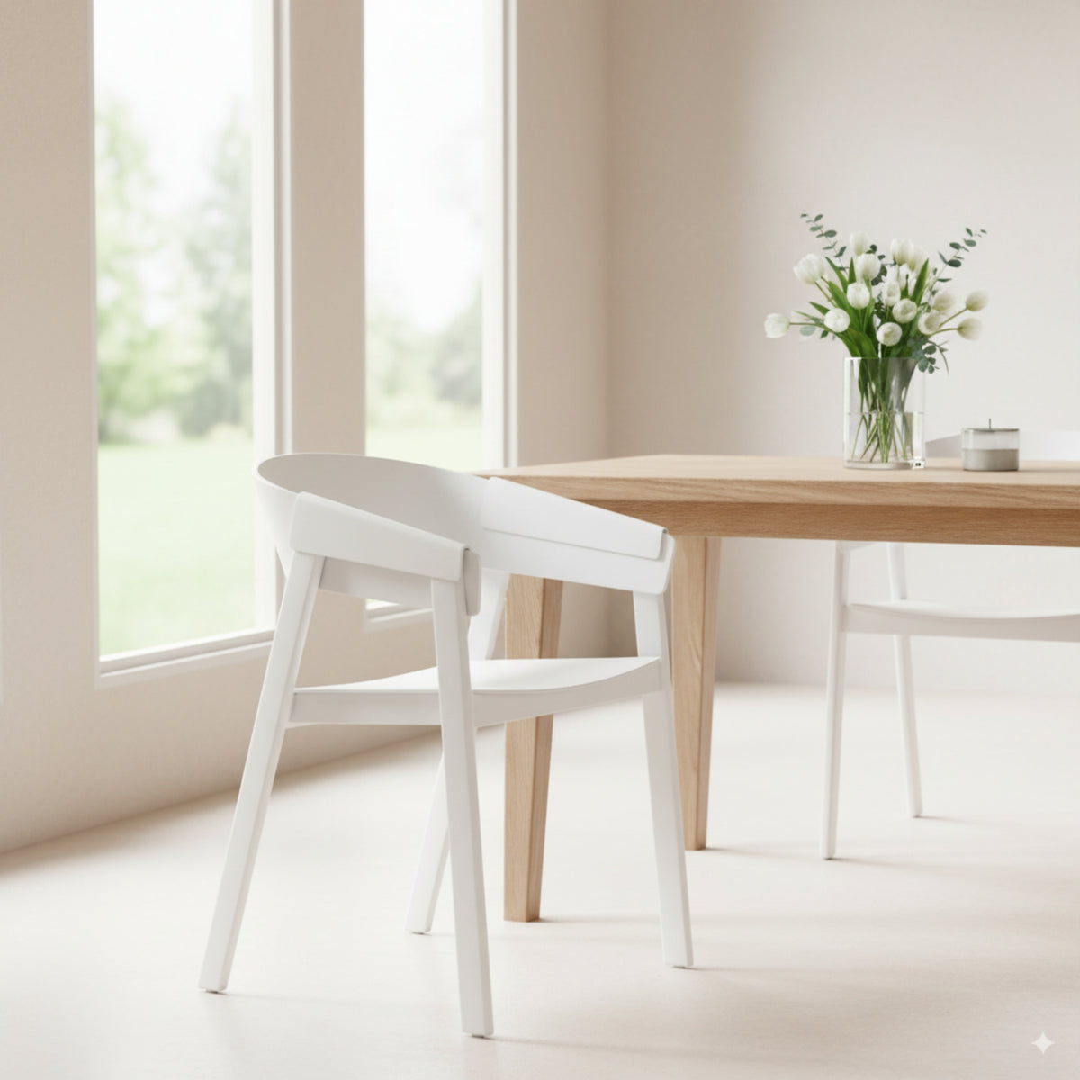 Selena 2pc Set Dining Chair Scandinavian White