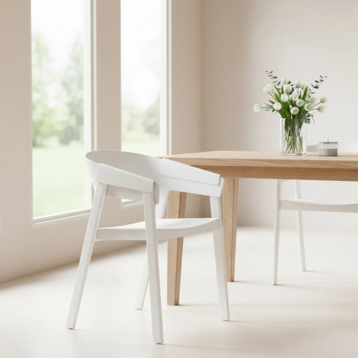 Selena 2pc Set Dining Chair Scandinavian White