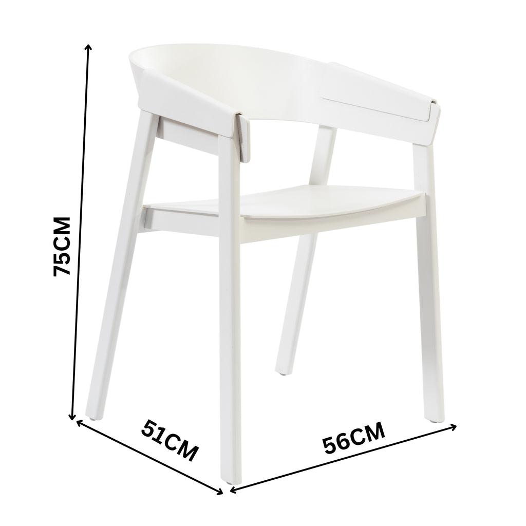 Selena 2pc Set Dining Chair Scandinavian White