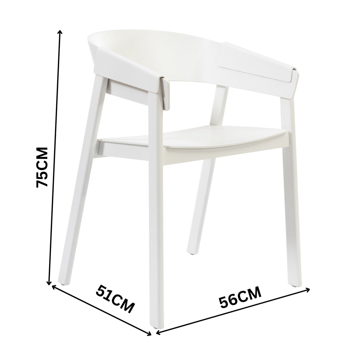 Selena 2pc Set Dining Chair Scandinavian White