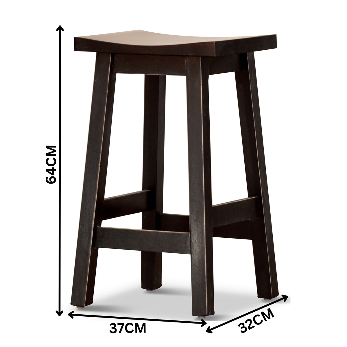 Sensei Kitchen Barstool Timber Bar Chair Stool Black
