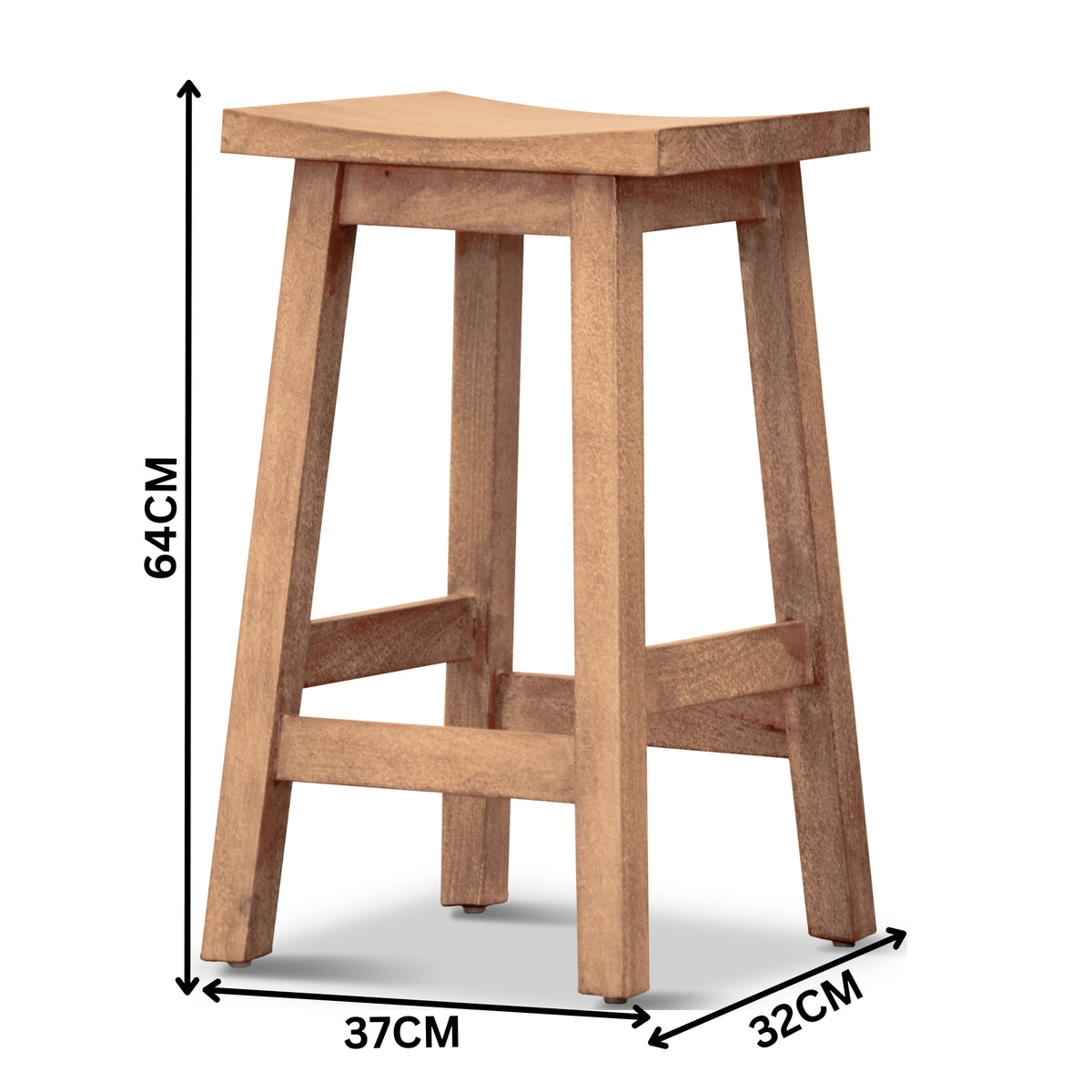 Sensei Kitchen Barstool Timber Bar Chair Stool Honey Wash Oak