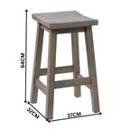 Sensei Kitchen Barstool Timber Bar Chair Stool Wash Grey