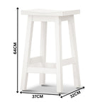 Sensei Kitchen Barstool Timber Bar Chair Stool White