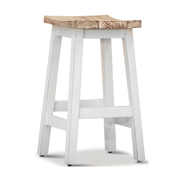 Sensei Kitchen Barstool Timber Bar Chair Stool White Wash Grey
