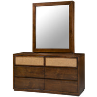 Sharon Dresser Vanity Mirror with 3 Shelf Storage Bedroom Solid Rubber Timber