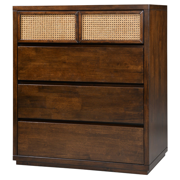 Sharon Tallboy 5 Chest of Drawers Solid Rubber Wood Bed Storage Cabinet