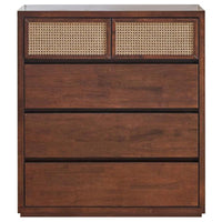 Sharon Tallboy 5 Chest of Drawers Solid Rubber Wood Bed Storage Cabinet