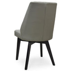 Shelby Set of 2 Dining Chair Genuine Leather Solid Rubber Wood Frame