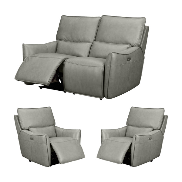 Simon 2+1+1 Seater Set Electric Powered Recliner Sofa Lounge Grey