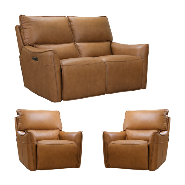 Simon 2+1+1 Seater Set Electric Powered Recliner Sofa Lounge Tan