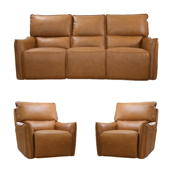 Simon 3+1+1 Seater Set Electric Powered Recliner Sofa Lounge Tan