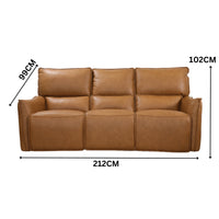 Simon 3+1+1 Seater Set Electric Powered Recliner Sofa Lounge Tan