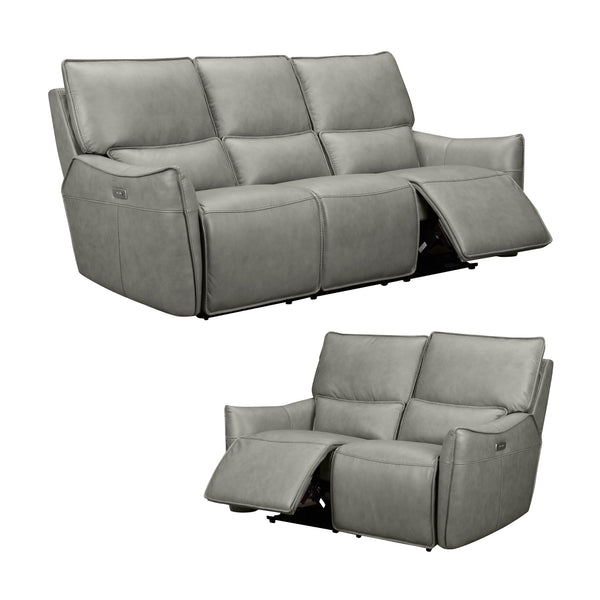 Simon 3+2 Seater Set Electric Powered Recliner Sofa Lounge Grey