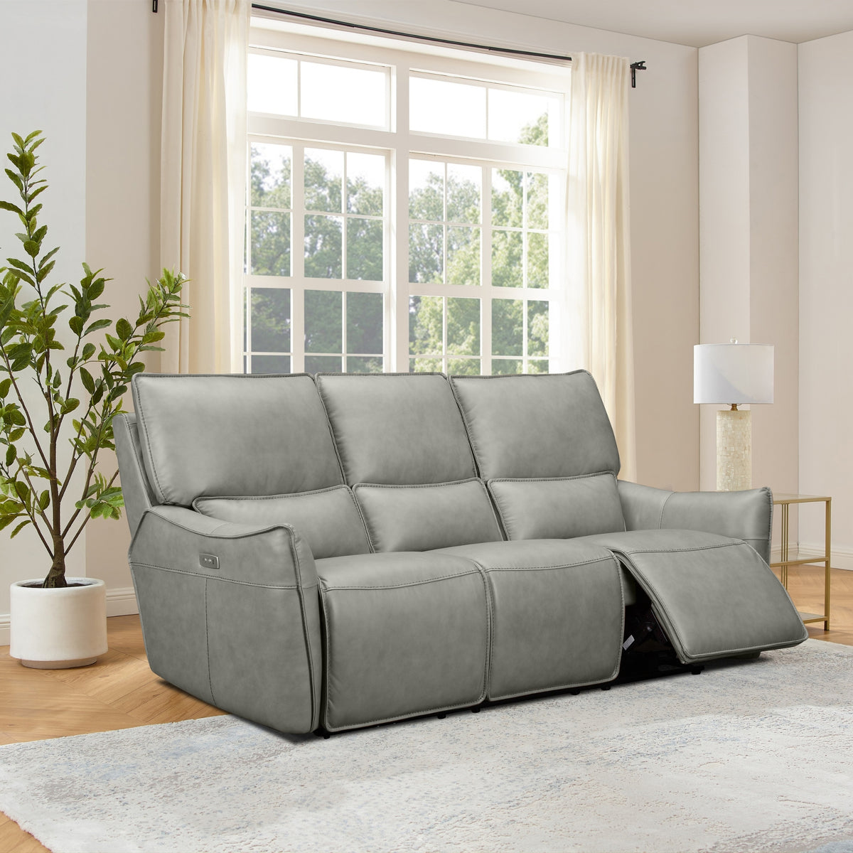 Simon 3+2 Seater Set Electric Powered Recliner Sofa Lounge Grey
