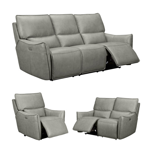 Simon 3+2+1 Seater Set Electric Powered Recliner Sofa Lounge Grey