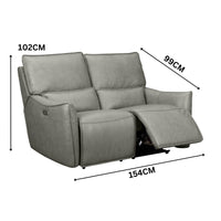 Simon 3+2+1 Seater Set Electric Powered Recliner Sofa Lounge Grey