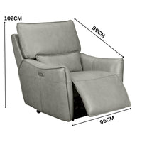 Simon 3+2+1 Seater Set Electric Powered Recliner Sofa Lounge Grey