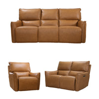 Simon 3+2+1 Seater Set Electric Powered Recliner Sofa Lounge Tan