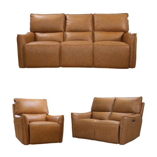 Simon 3+2+1 Seater Set Electric Powered Recliner Sofa Lounge Tan