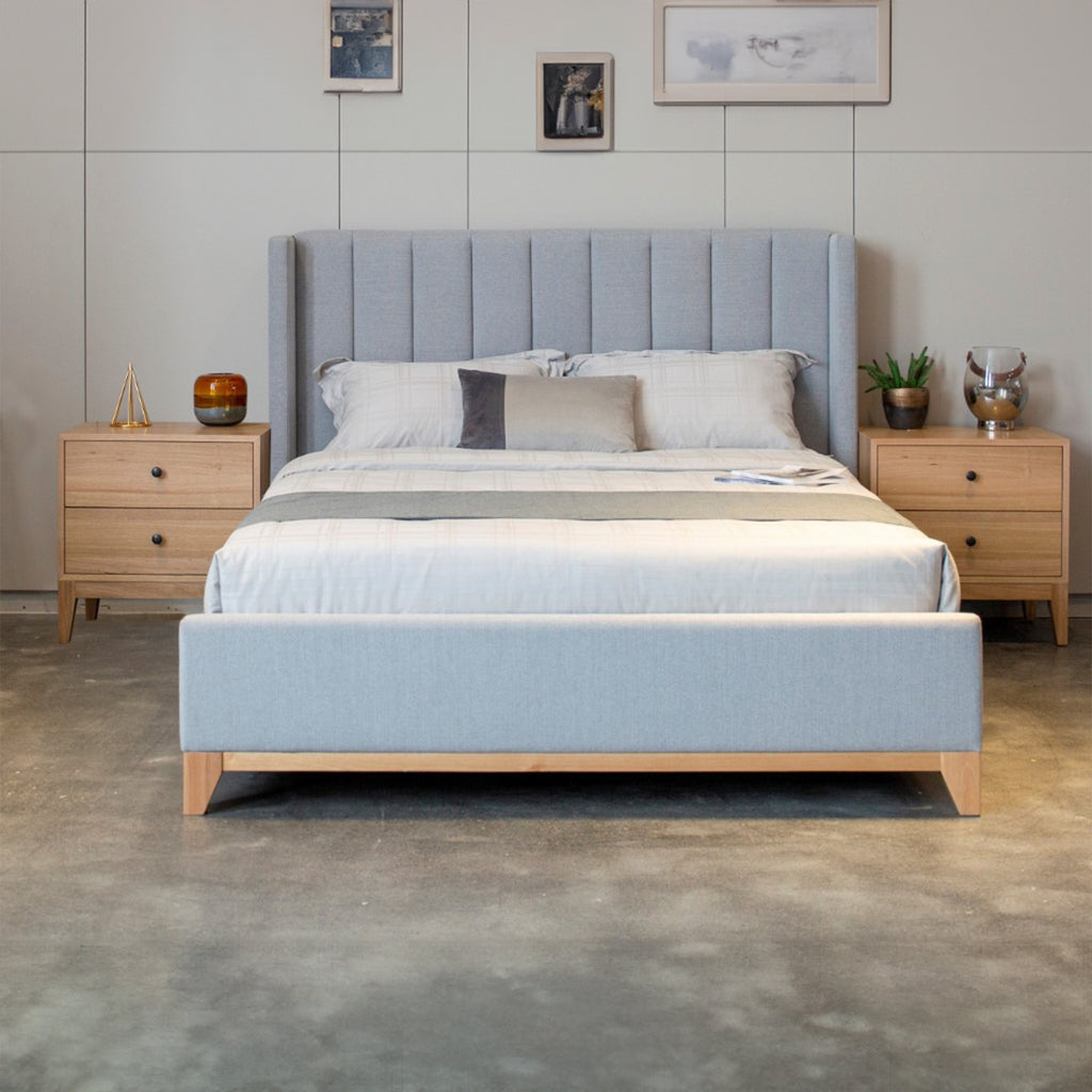 Skandinav Double Bed Frame Light Grey