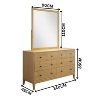 Skandinav Dresser Mirror Set Natural