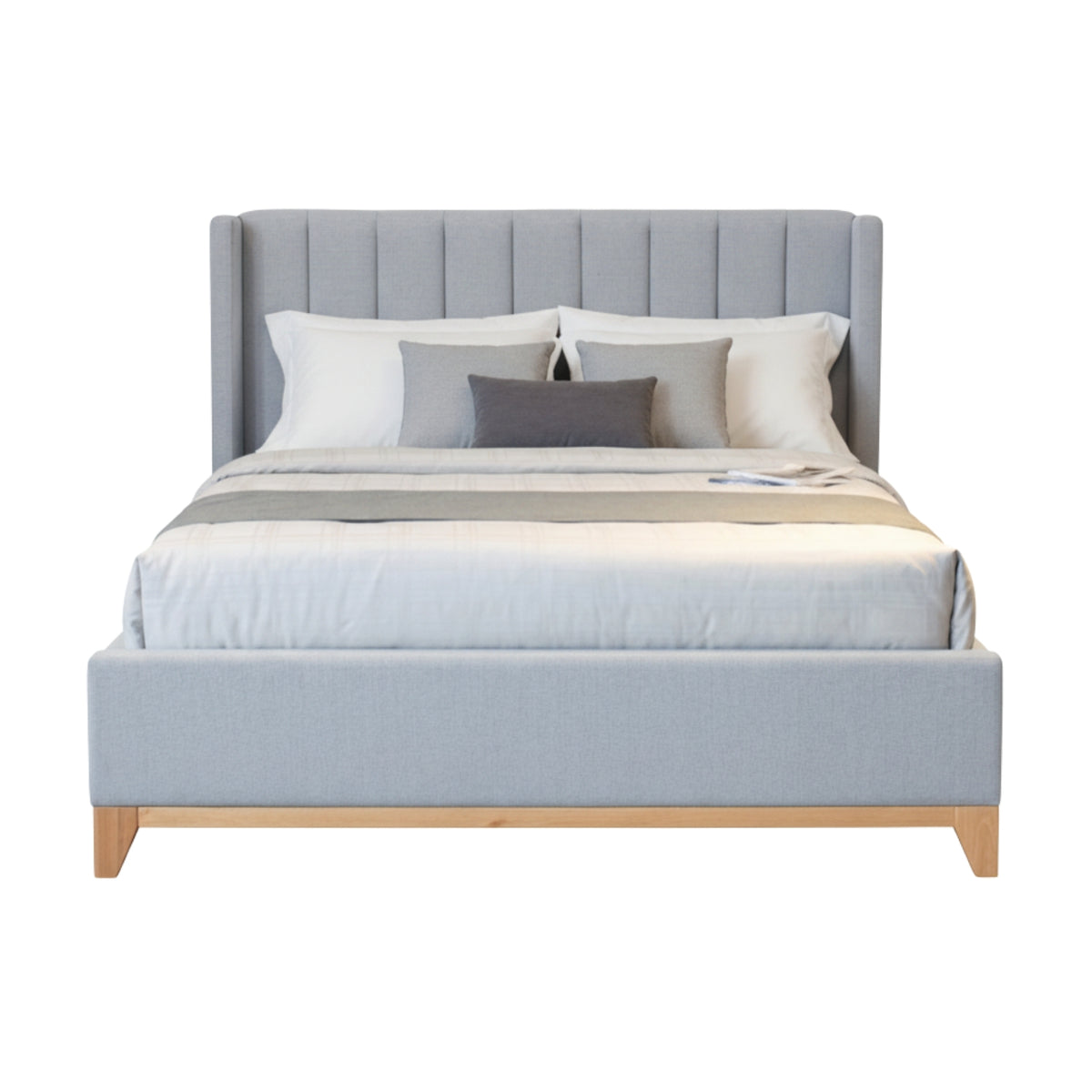 Skandinav Queen Bed Frame Light Grey