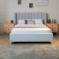 Skandinav Queen Bed Frame Light Grey