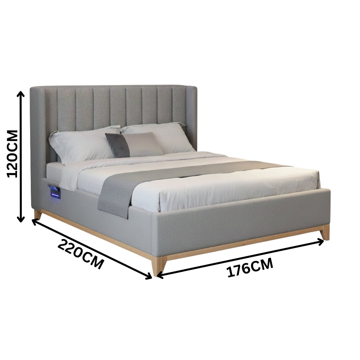 Skandinav Queen Bed Frame Storm Grey